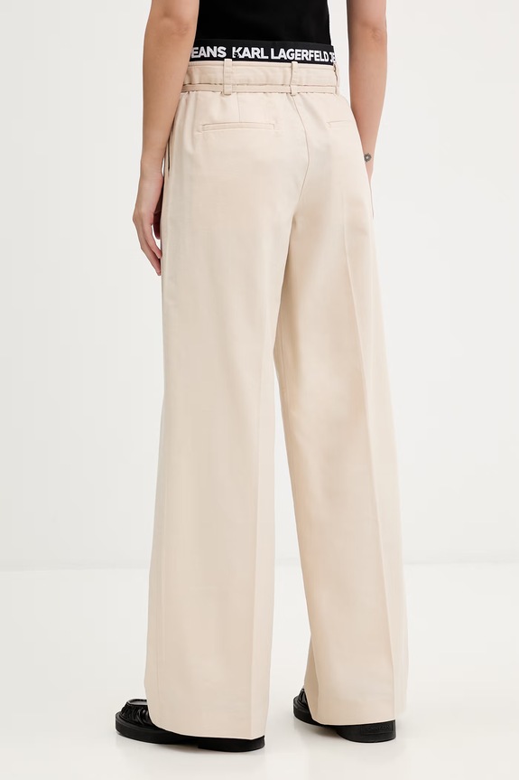 Oblečenie Karl Lagerfeld Jeans nohavice dámske B2W10059 béžová