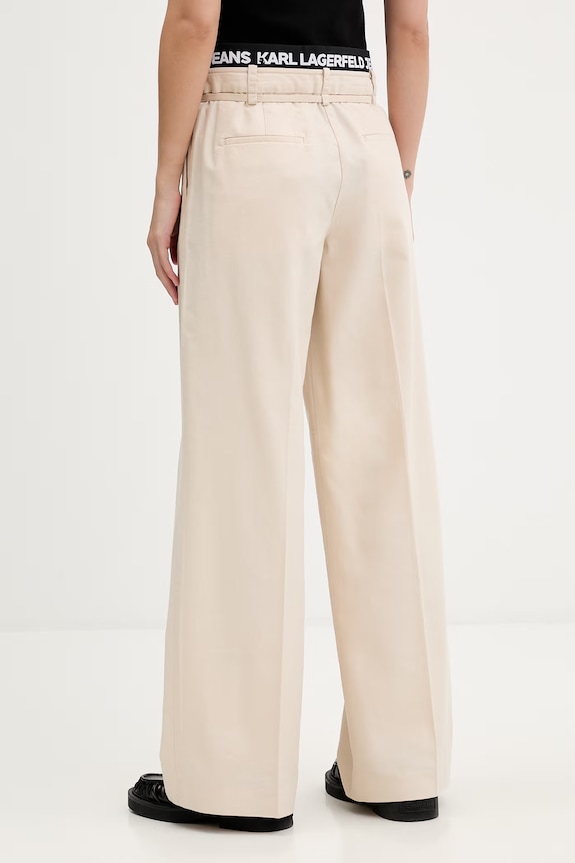 Oblečenie Karl Lagerfeld Jeans nohavice dámske B2W10059 béžová