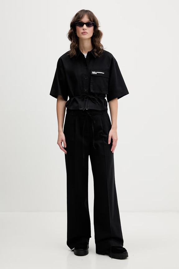 Karl Lagerfeld Jeans spodnie damskie B2W10059 czarny SS26
