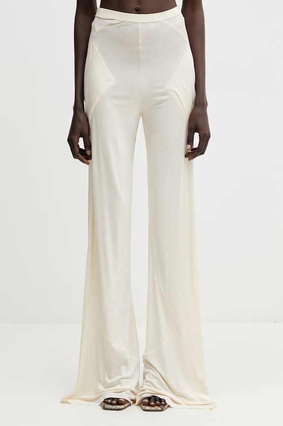 Rick Owens Lilies hlače ženske viskozne Bias bež LI01F7332.RV
