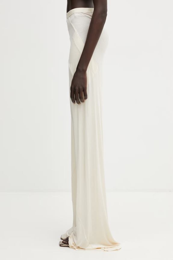 Rick Owens Lilies hlače ženske viskozne Bias LI01F7332.RV bež SS26