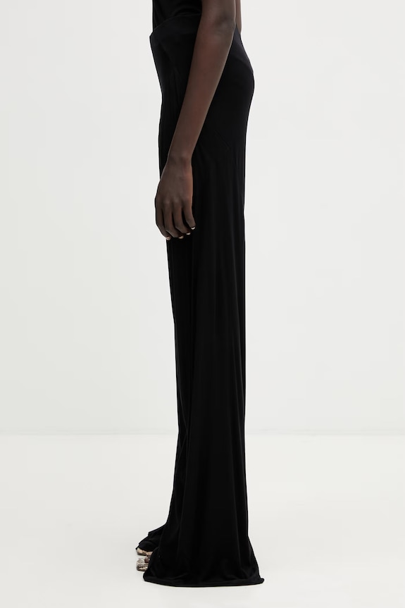 Rick Owens Lilies hlače ženske viskozne Bias LI01F7332.RV črna SS26