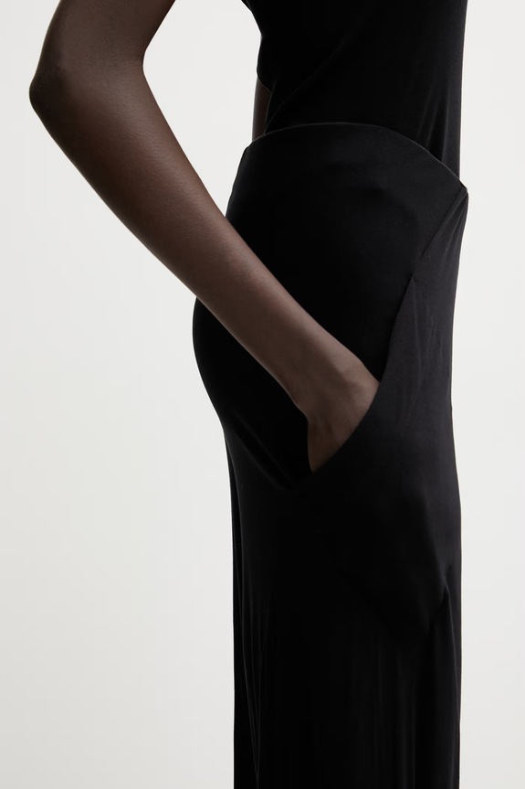 Rick Owens Lilies Bias spodnie damskie z wiskozy czarny LI01F7332.RV