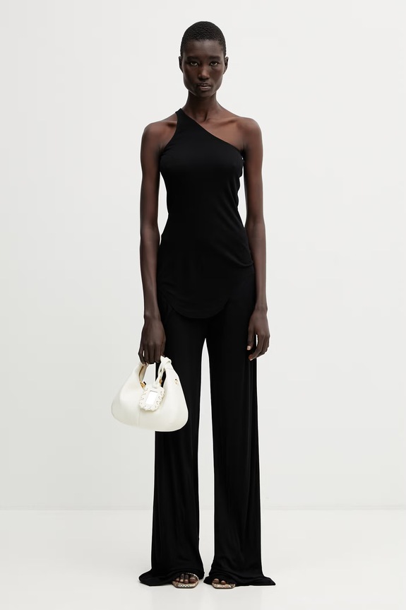 Rick Owens Lilies Bias spodnie damskie z wiskozy LI01F7332.RV czarny