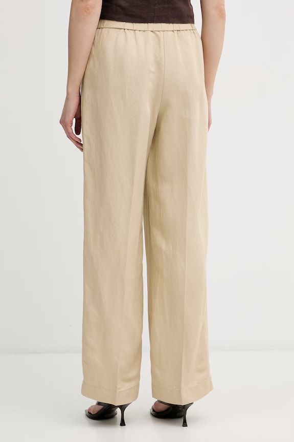 Odjeća Gant hlače za žene s lanom 4150381 bež