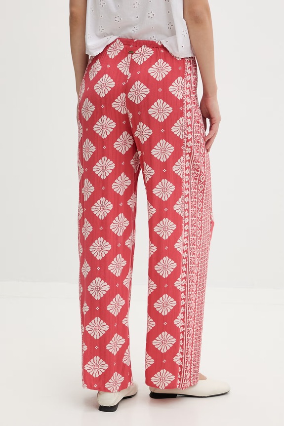 Îmbrăcăminte Rip Curl pantaloni pentru femei, din vâscoză VENTURA WIDE 05WWPA rosu