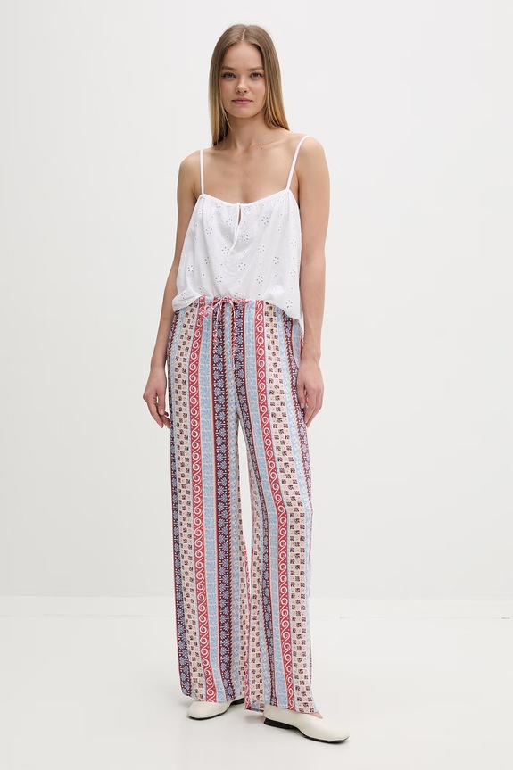 Rip Curl pantaloni pentru femei, din vâscoză VENTURA WIDE 05WWPA albastru SS26