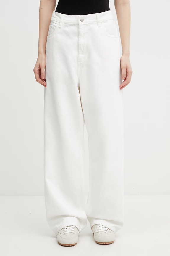 Carhartt WIP W' Brandon Pant blugi relaxed fit pentru femei alb I035892.202