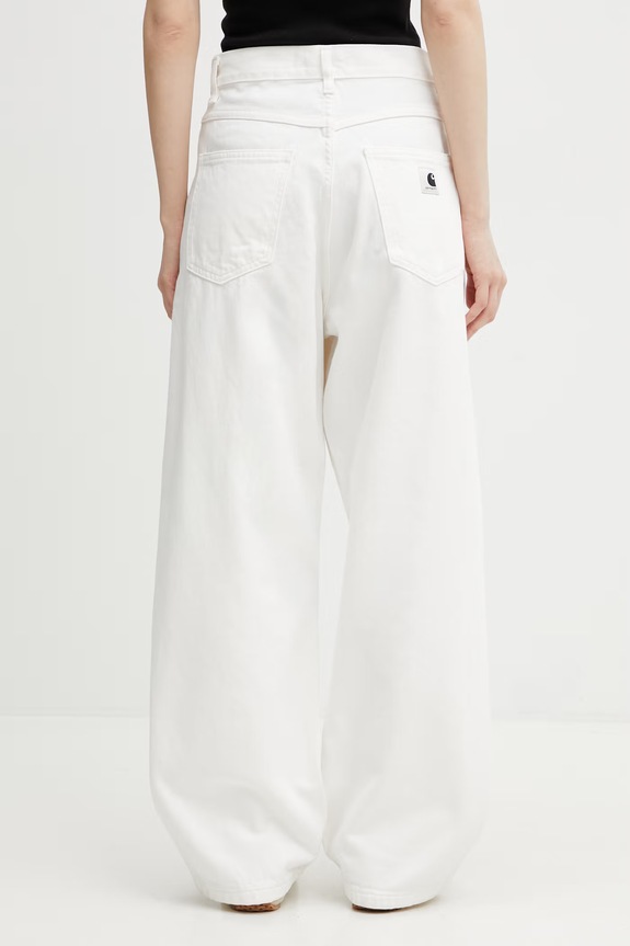 Îmbrăcăminte Carhartt WIP W' Brandon Pant blugi relaxed fit pentru femei I035892.202 alb