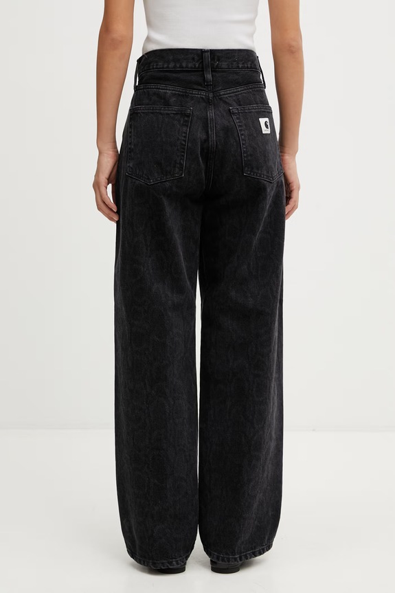 Îmbrăcăminte Carhartt WIP W' Snake Arin Pant blugi tapered pentru femei I036596.3R260 negru