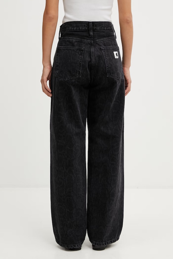Îmbrăcăminte Carhartt WIP W' Snake Arin Pant blugi tapered pentru femei I036596.3R260 negru