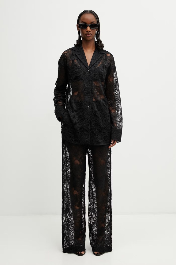 Sportmax Spxafoso pantaloni din dantelă pentru femei 2612781012600 negru