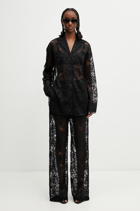 Sportmax Spxafoso pantaloni din dantelă pentru femei 2612781012600 negru