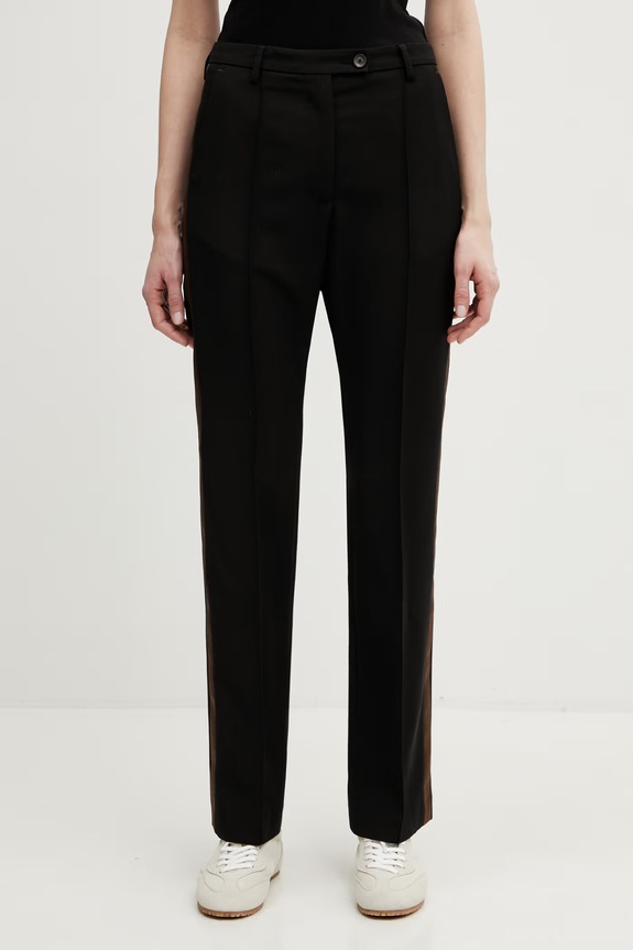 Wales Bonner Suite Tuxedo pantaloni cu lână pentru femei negru WS26TR02.WO01.989