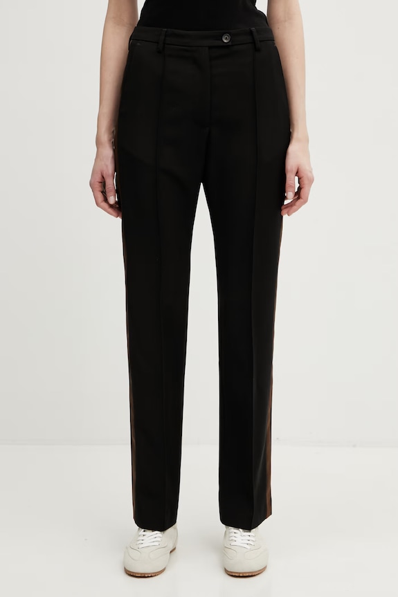 Wales Bonner Suite Tuxedo pantaloni cu lână pentru femei negru WS26TR02.WO01.989