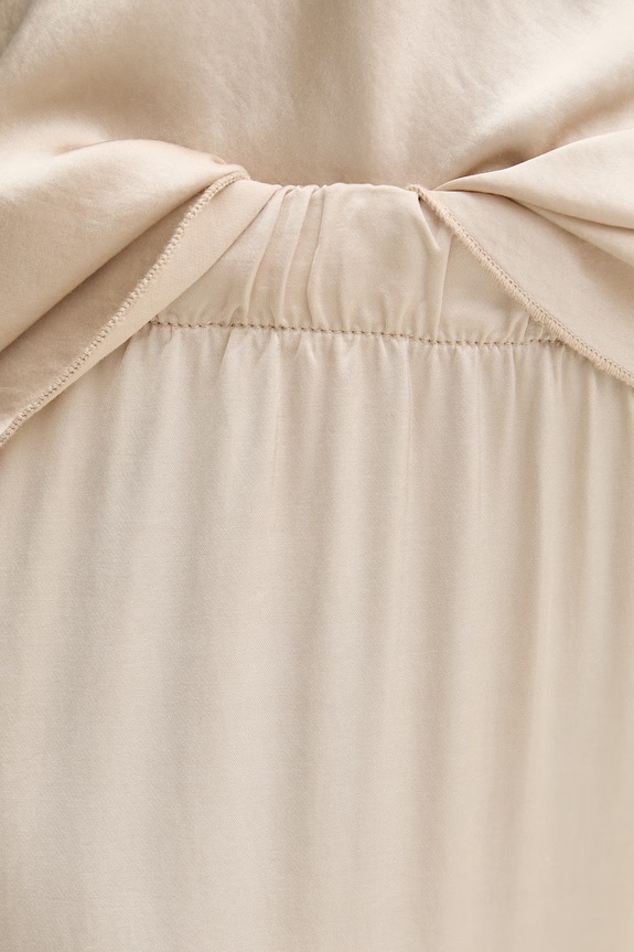 Haveone pantaloni palazzo pentru femei, cu vâscoză bej PWG.Q011