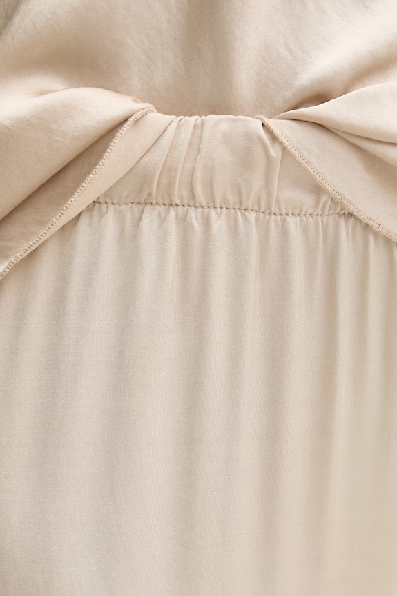 Haveone pantaloni palazzo pentru femei, cu vâscoză bej PWG.Q011