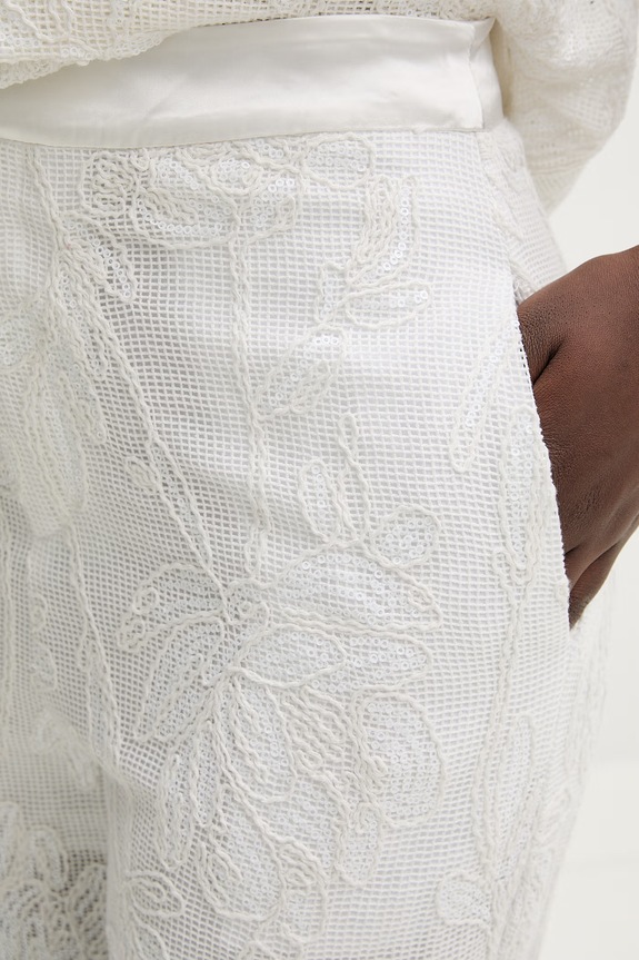 Isabelle Blanche Παντελόνι γυναικείο βαμβακερό μπεζ IS26SS.P161.T016