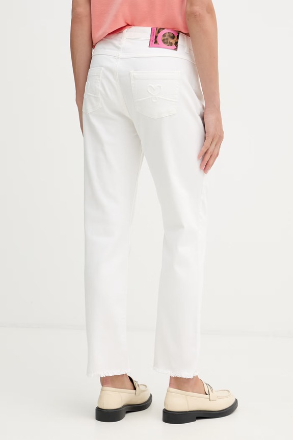 Îmbrăcăminte Lola Casademunt pantaloni straight pentru femei, din denim LS2614044 alb