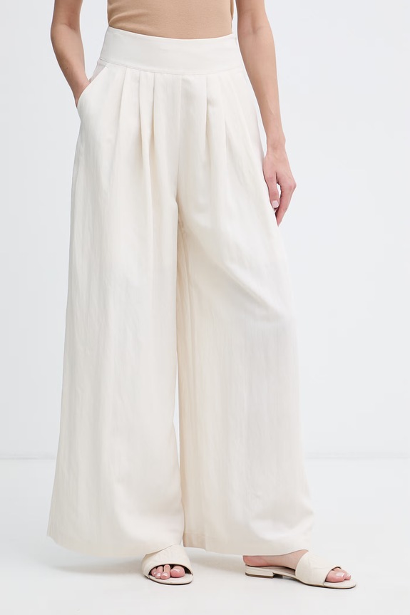 Sisley hlače culottes ženske s viskozom bež 4UNJLF08Z
