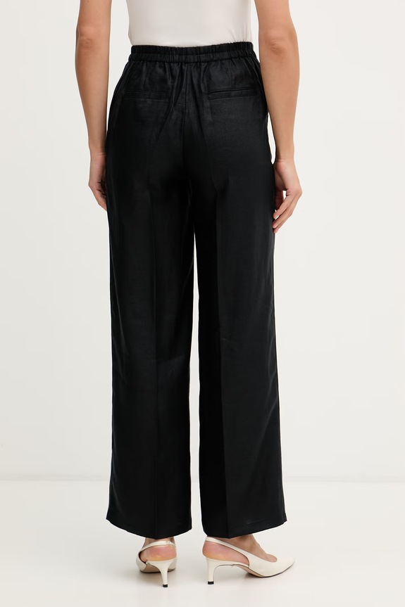 Îmbrăcăminte Sisley pantaloni de damă din in 4TTSLF08P negru
