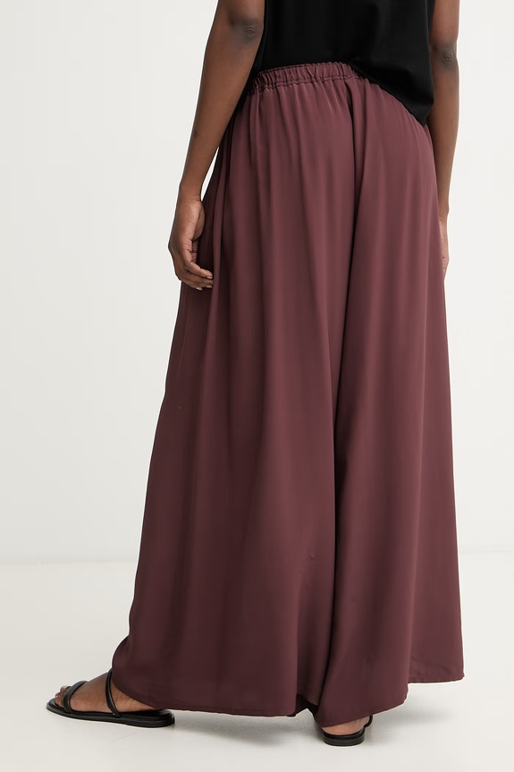 Odzież Sisley spodnie culottes damskie z wiskozy 41PRLF08Y bordowy