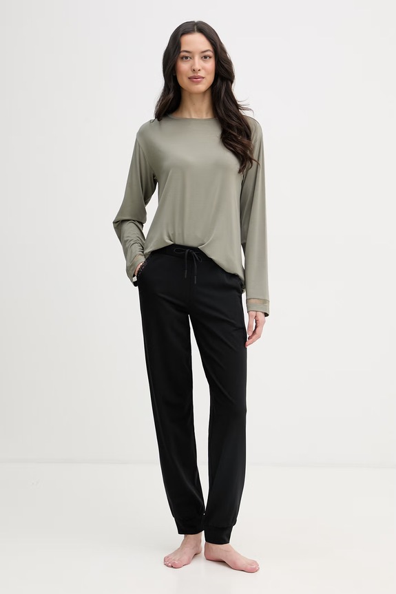 Chantelle pantaloni de trening de damă cu bumbac Romance C10YE0 negru SS26