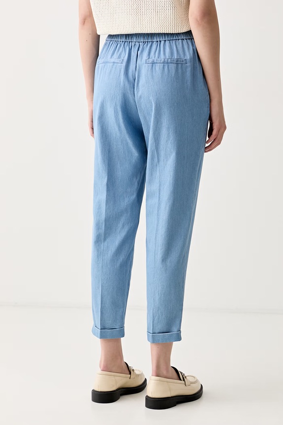 Îmbrăcăminte United Colors of Benetton pantaloni regular pentru femei, din bumbac 4DHJDF079 albastru