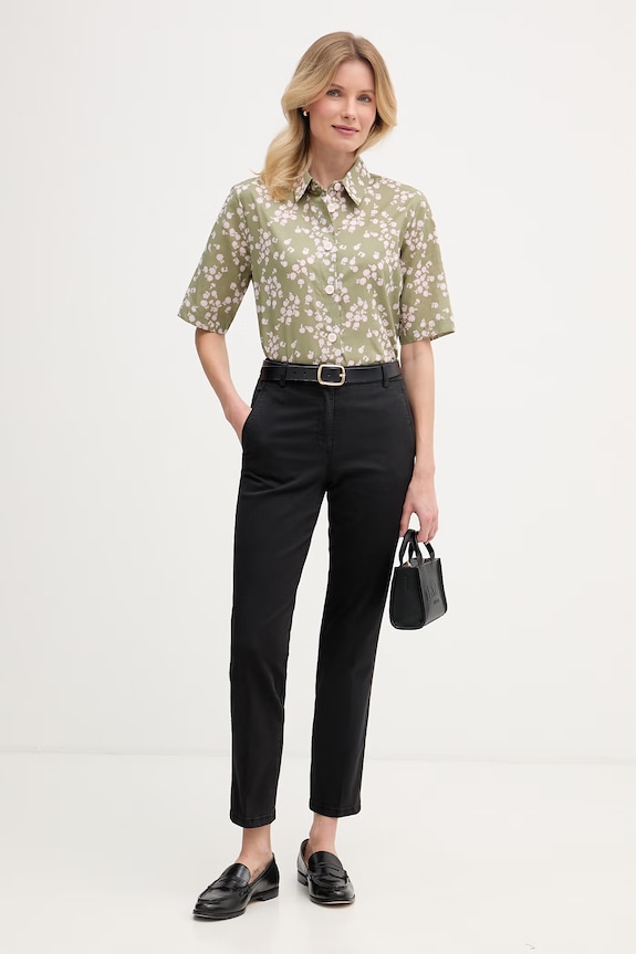 United Colors of Benetton nohavice chinos dámske bavlnené s elastanom 4Y77DF0AW čierna SS26