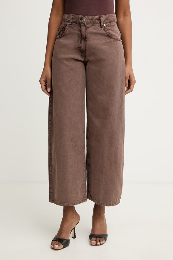 Haveone jeansy relaxed fit damskie brązowy PLS.Q030