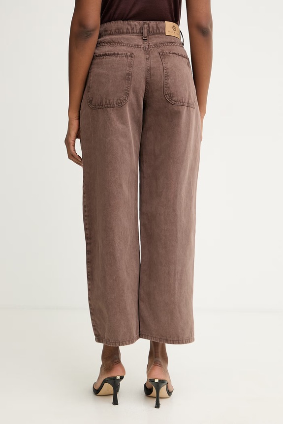 Odzież Haveone jeansy relaxed fit damskie PLS.Q030 brązowy
