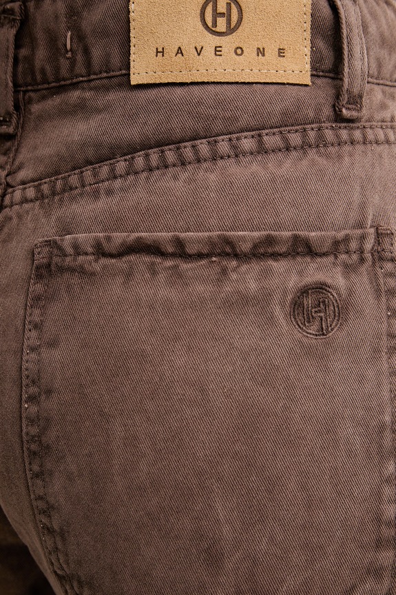 Haveone jeansy relaxed fit damskie brązowy PLS.Q030