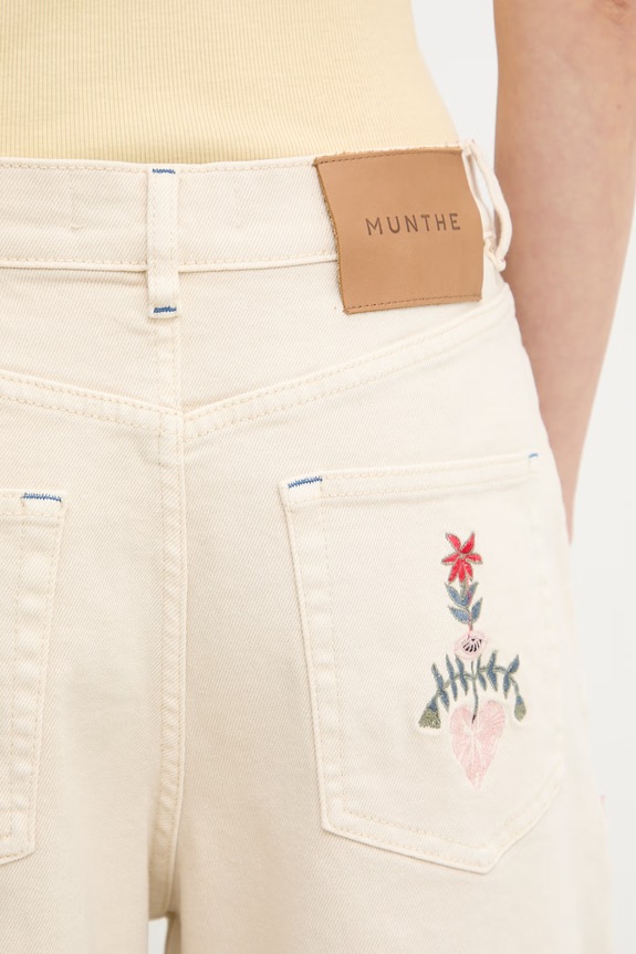 MUNTHE bermude pentru femei, din denim BREYLA bej 261144026188