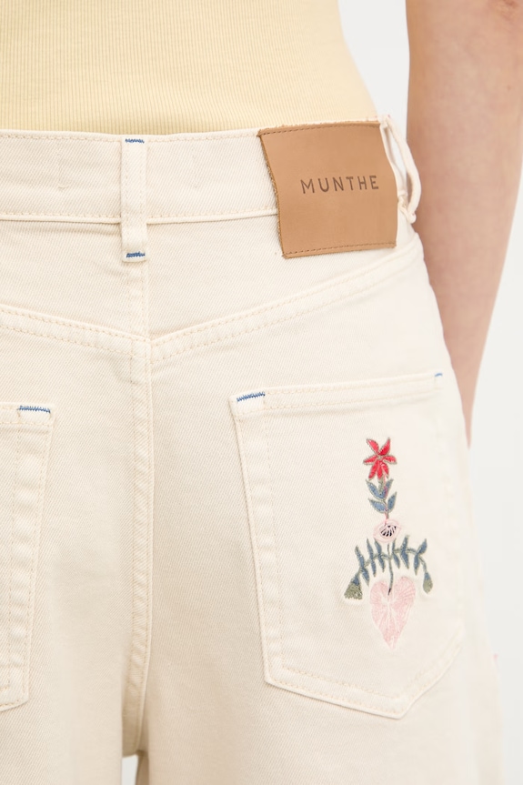 MUNTHE bermude pentru femei, din denim BREYLA bej 261144026188