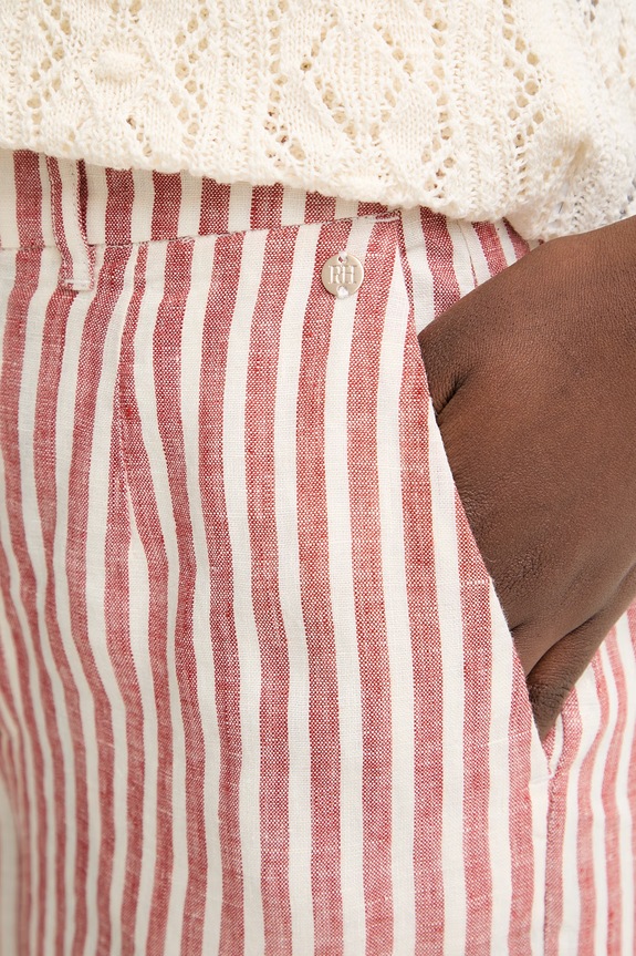 Pedro del Hierro pantaloni pentru femei din in rosu 7603698