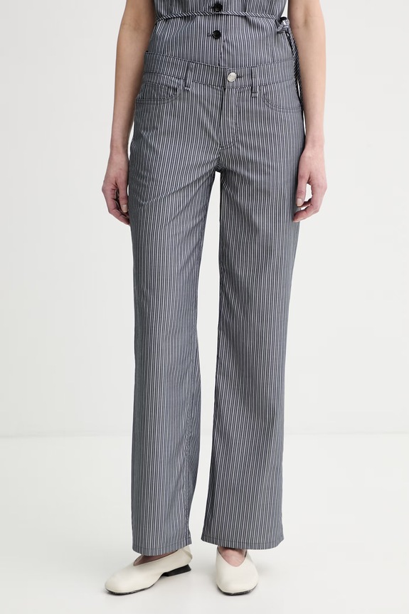 rag & bone Παντελόνι γυναικεία βαμβακερά γκρί RA5R26S7MCO