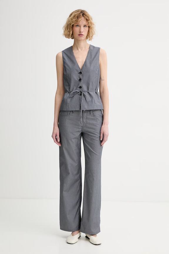 rag & bone Παντελόνι γυναικεία βαμβακερά RA5R26S7MCO γκρί SS26