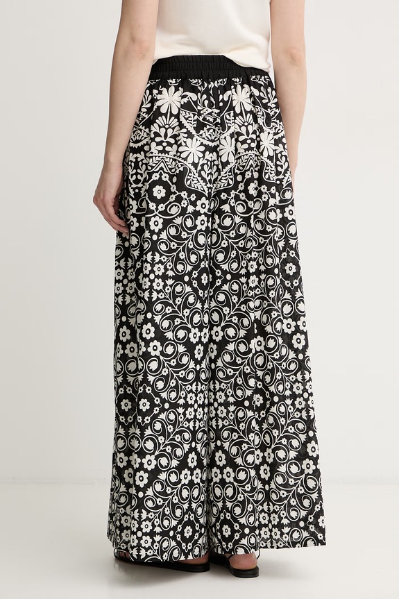 Oblečenie Weekend Max Mara nohavice wide leg dámske bavlnené 2615131013600 čierna