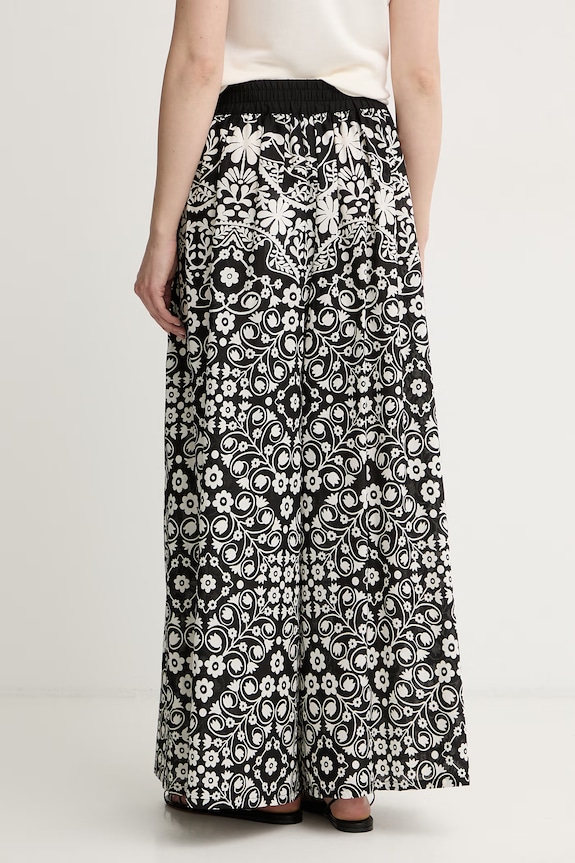 Oblečenie Weekend Max Mara nohavice wide leg dámske bavlnené 2615131013600 čierna