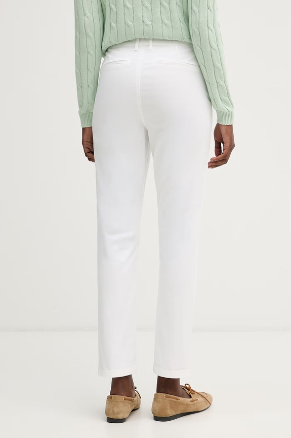 Odzież U.S. Polo Assn. spodnie damskie bawełniane z elastanem Chino WUP1018.002 biały