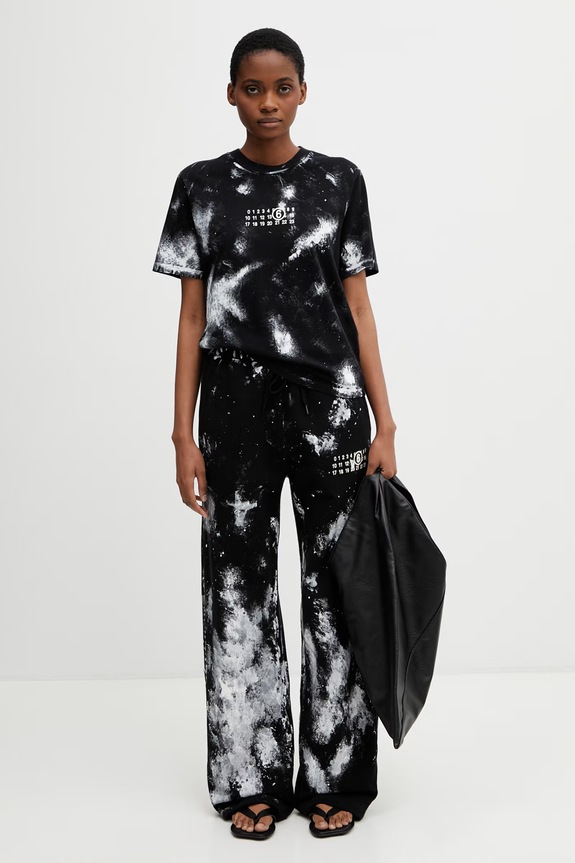 MM6 Maison Margiela παντελόνι επίσημο γυναικείο βαμβακερό S62KB0263.M25014 μαύρο