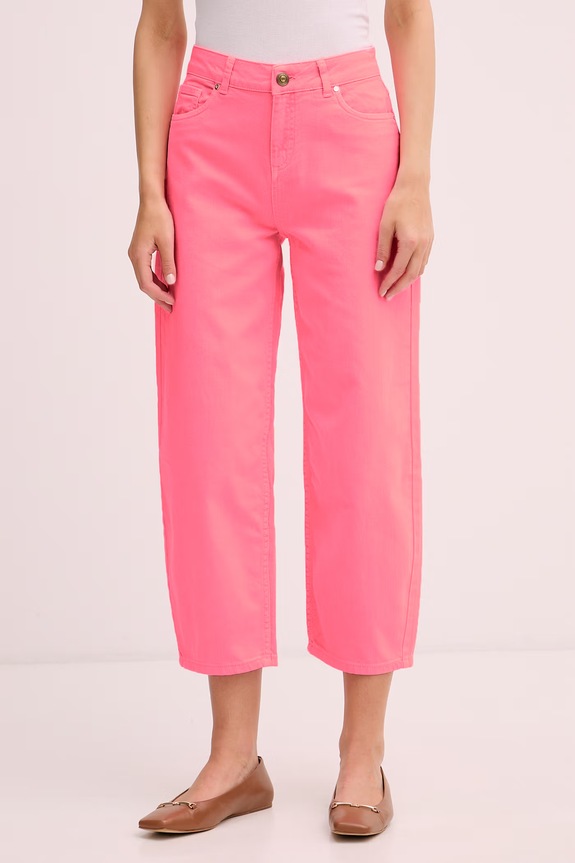 Lola Casademunt blugi relaxed fit pentru femei roz LS2614019