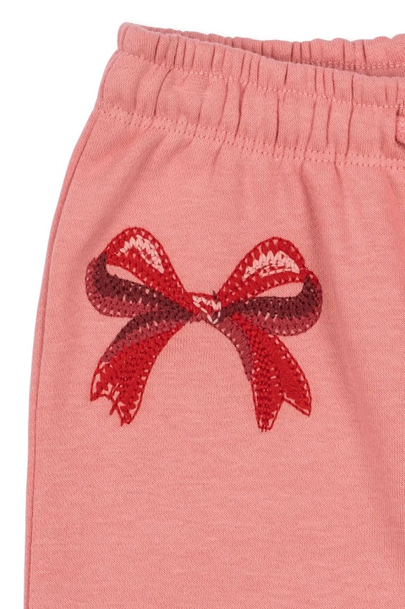 Dievča Detské tepláky Konges Sløjd LOU BOW SWEAT PANTS OCS KS104342.PreSpring ružová