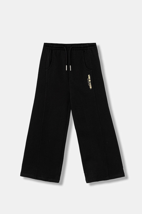 Dječji pamučni donji dio trenirke Calvin Klein Jeans bez uzorka crna IG0IG03097.128.176.PPY2