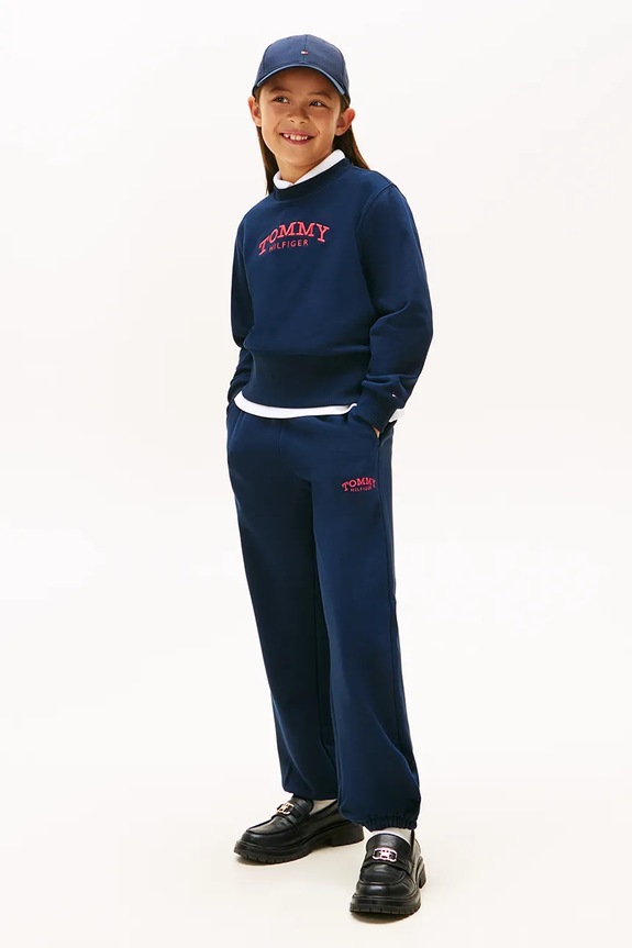 Dziewczynka Tommy Hilfiger spodnie dresowe dziecięce KG0KG08981.116.122.PPY2 granatowy