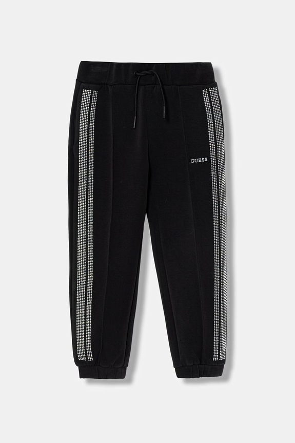 Detské tepláky Guess pletenina čierna J6RB17.KCAY2.PPY2