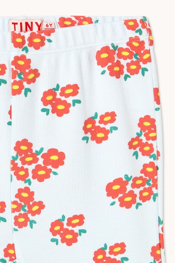Tinycottons pantaloni copii BLOSSOMS RIB PANT alb SS26.092