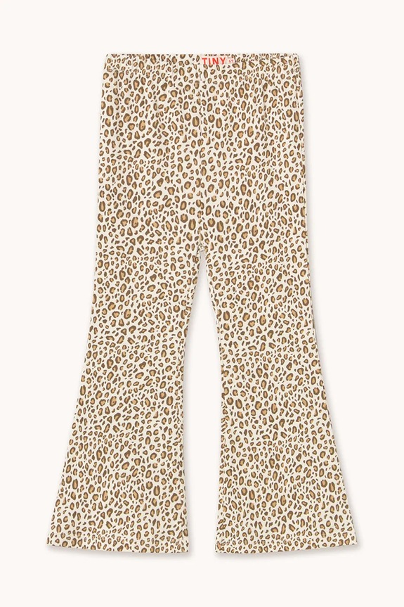 Tinycottons pantaloni copii ANIMAL PRINT RIB PANT tricotaj bej SS26.124