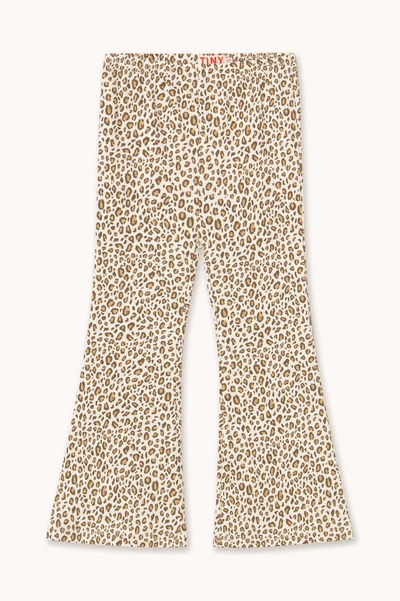 Tinycottons pantaloni copii ANIMAL PRINT RIB PANT tricotaj bej SS26.124