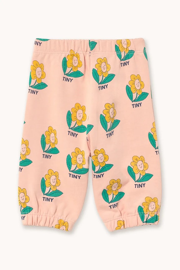 Dječji pamučni donji dio trenirke Tinycottons TINY FLOWER BABY SWEATPANT SS26.139 roza SS26